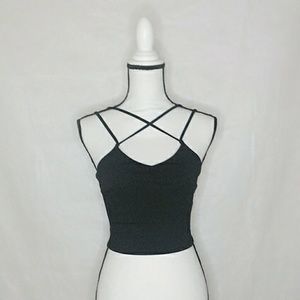 NWT Express Black Criss Cross Tank Top XS
